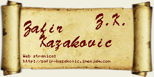 Zafir Kazaković vizit kartica